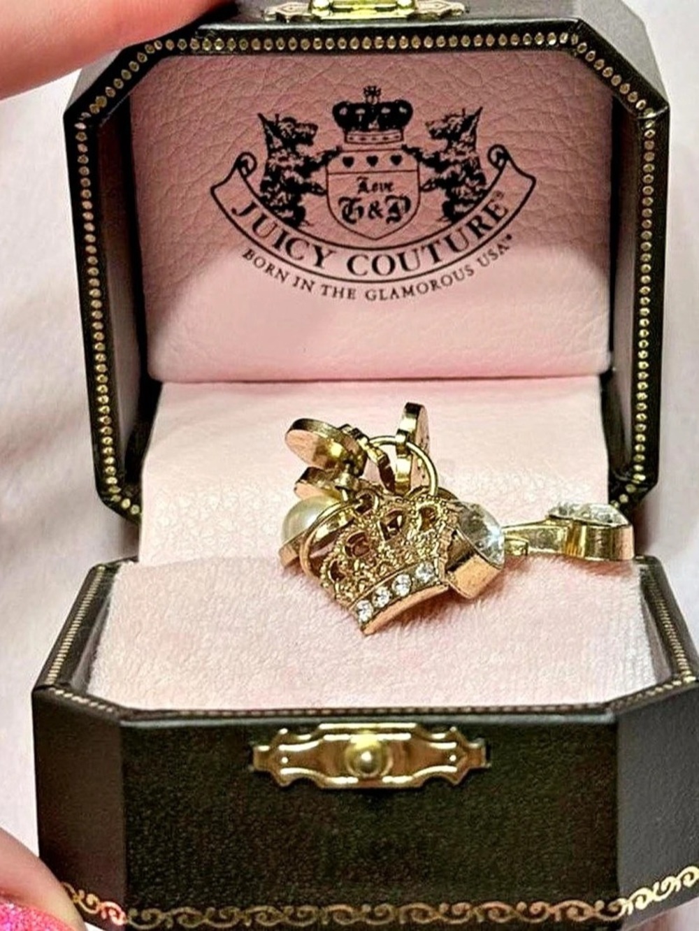 Vintage Juicy Couture Gold-Tone Charm Jewelry Set with Box